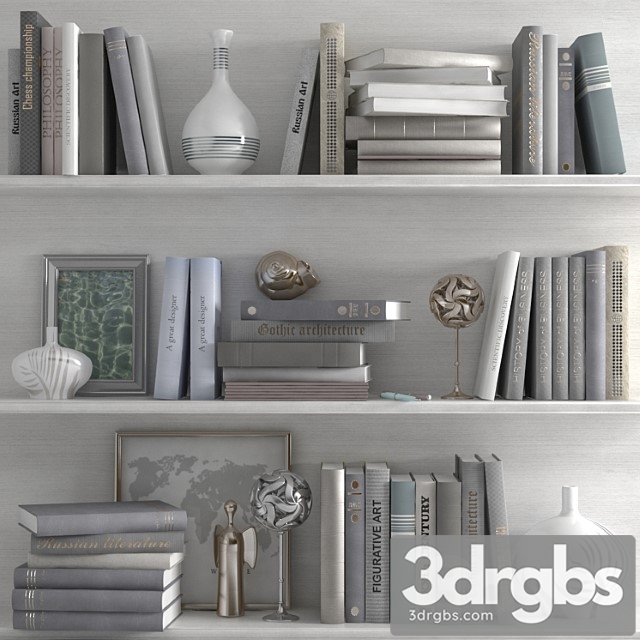 A set of with a decor in bright tones on the shelves 3dsmax Download - thumbnail 1