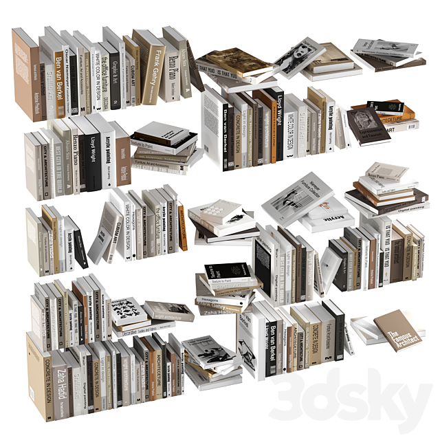 Book collection set3 3DSMax File - thumbnail 1