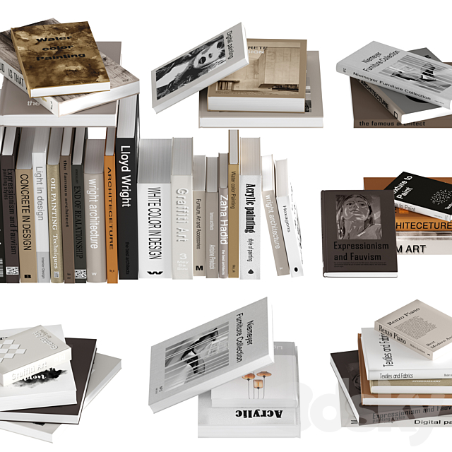 Book collection set3 3DSMax File - thumbnail 2