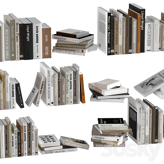 Book collection set3 3DSMax File - thumbnail 3