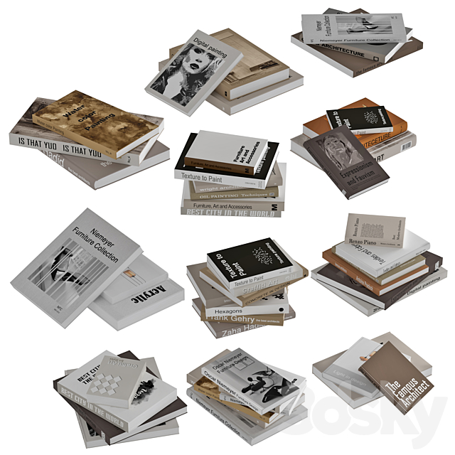 Book collection set3 3DSMax File - thumbnail 5