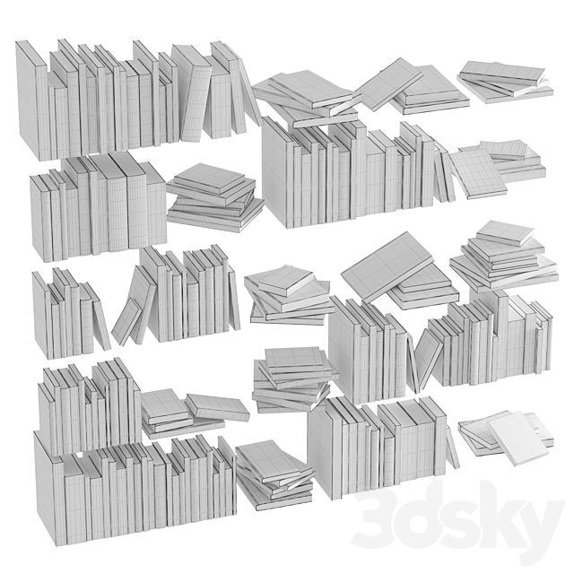 Book collection set3 3DSMax File - thumbnail 6