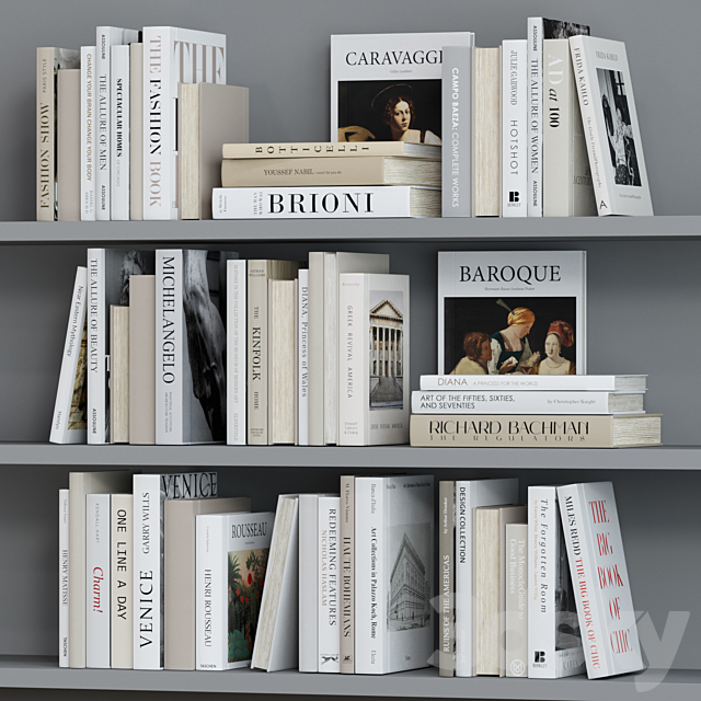 Book decor set 1 3DSMax File - thumbnail 3