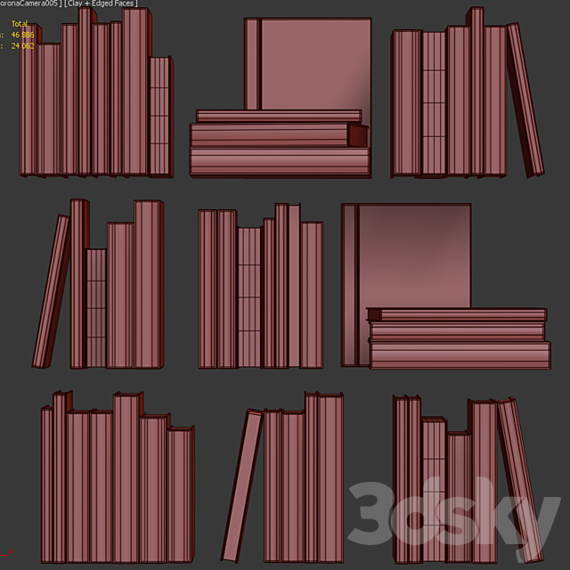 Book decor set 1 3DSMax File - thumbnail 7