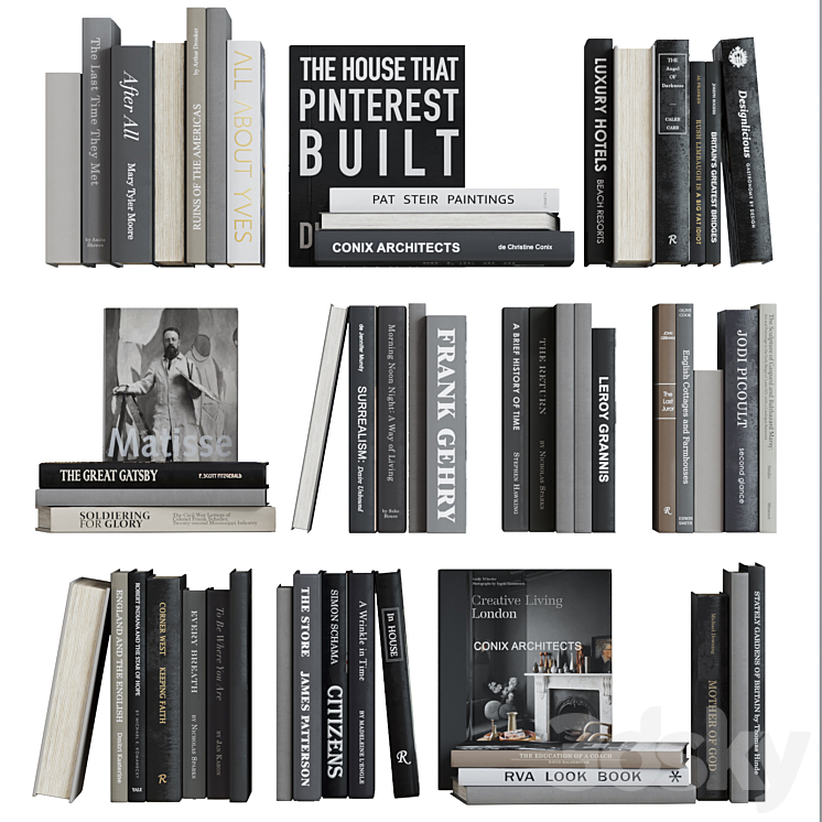 Book decor set 2 3DS Max - thumbnail 1