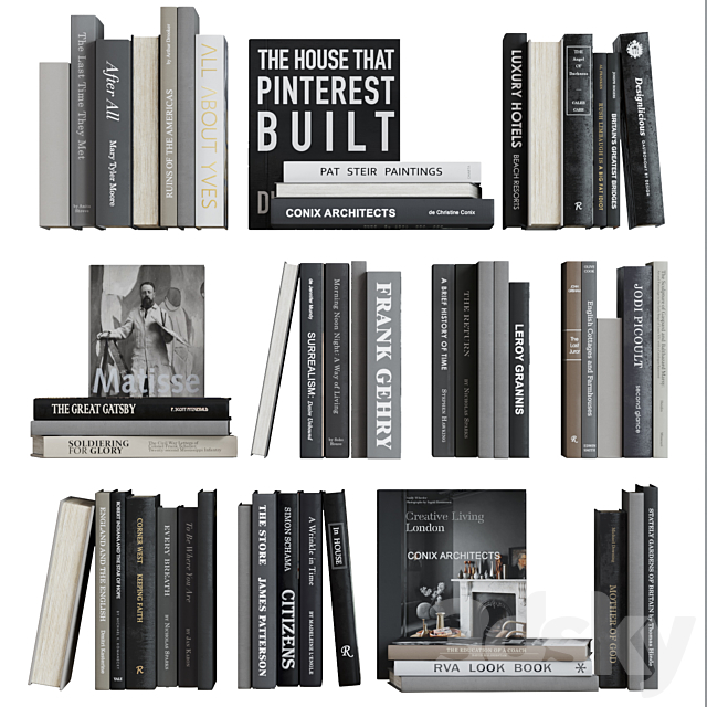 Book decor set 2 3DSMax File - thumbnail 1