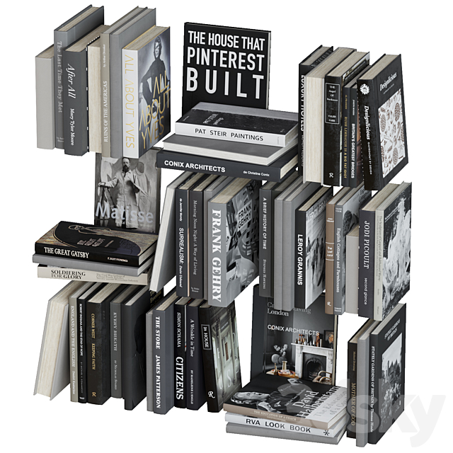 Book decor set 2 3DSMax File - thumbnail 2