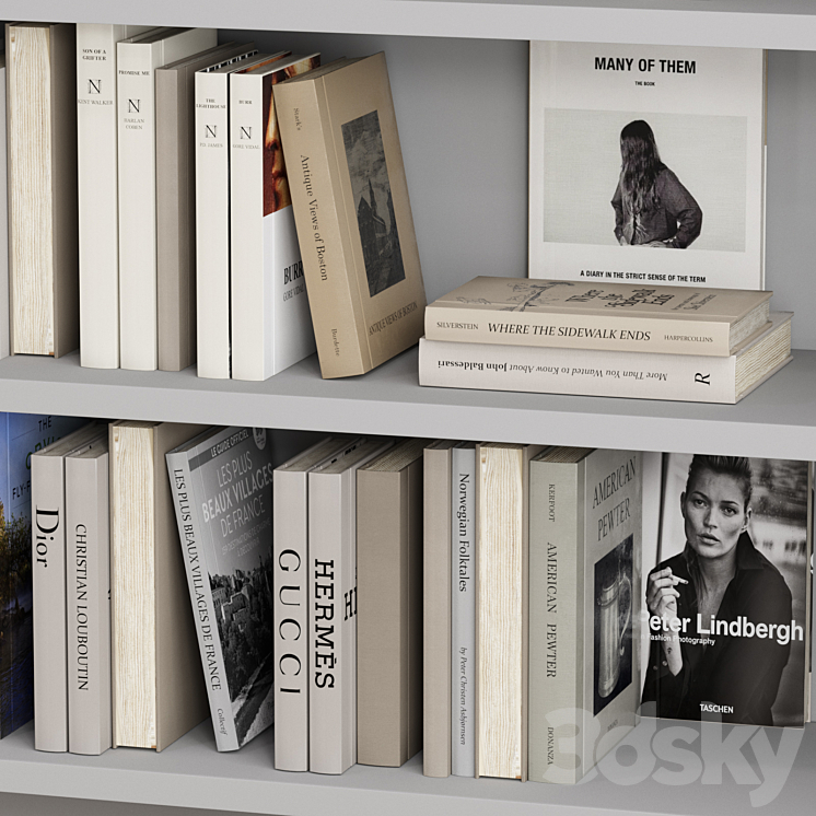 Book decor set 3 3DS Max - thumbnail 2