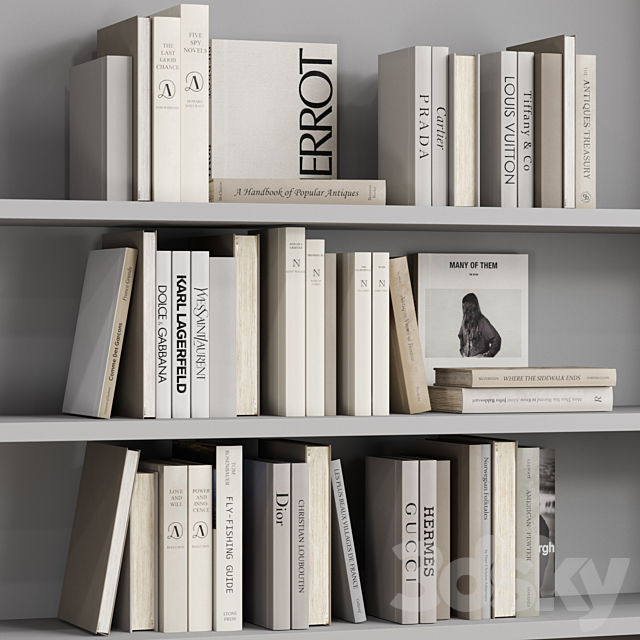 Book decor set 3 3DSMax File - thumbnail 3