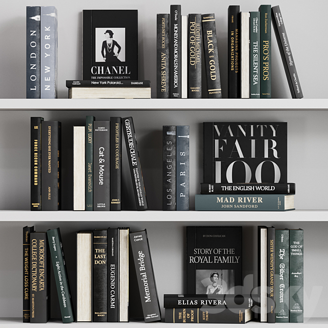 Book decor set 4 3ds Max - thumbnail 2