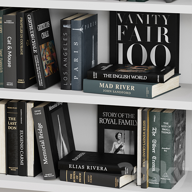 Book decor set 4 3ds Max - thumbnail 3