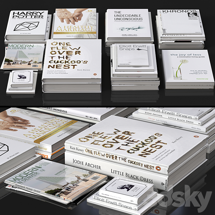 Book stack set Vol 4 3DS Max - thumbnail 1