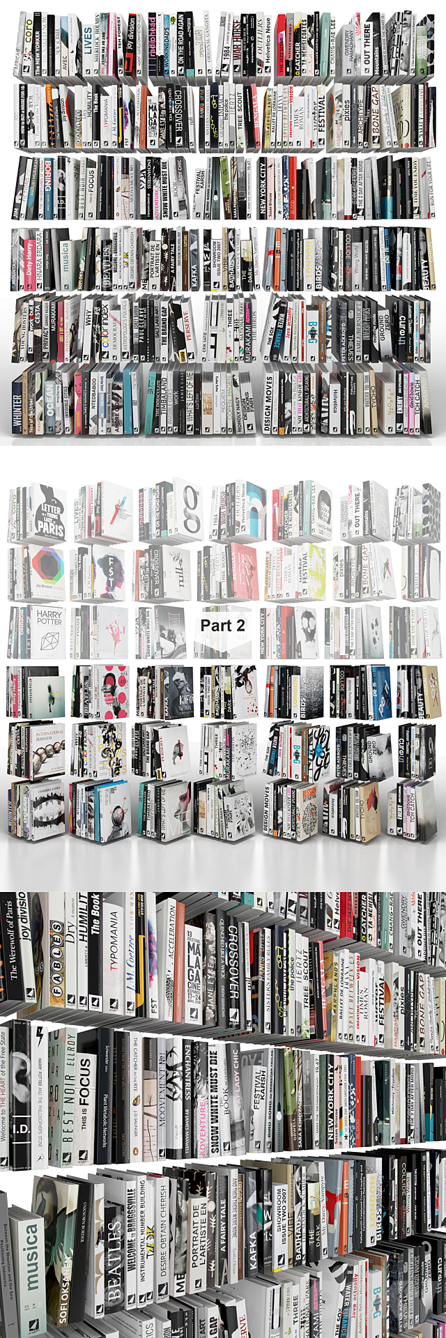 Books (150 items) Part 2 3DS Max Model - thumbnail 2