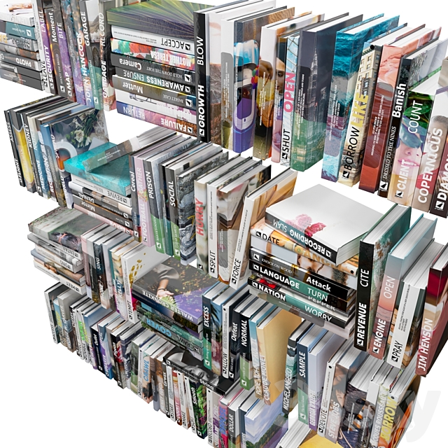 Books (150 pieces) 1-6-12-1 3DS Max Model - thumbnail 2