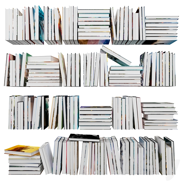 Books (150 pieces) 1-6-12-1 3DS Max Model - thumbnail 5