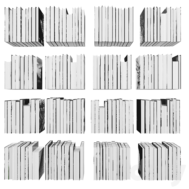 Books (150 pieces) 2-2-8-3 3DS Max Model - thumbnail 3