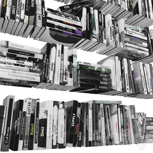 Books (150 pieces) 2-3-3 3ds Max - thumbnail 3