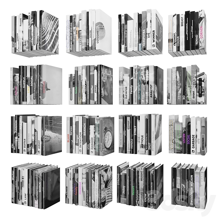 Books (150 pieces) 2-9-5 3DS Max - thumbnail 1