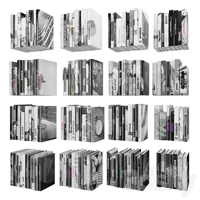 Books (150 pieces) 2-9-5 3DSMax File - thumbnail 1