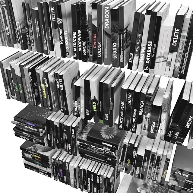 Books (150 pieces) 3 1-3 3DS Max Model - thumbnail 2