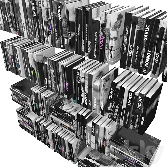 Books (150 pieces) 3-6-2 3DSMax File - thumbnail 2