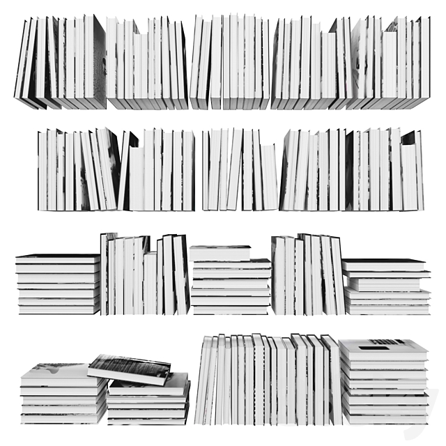 Books (150 pieces) 3-6-2 3DSMax File - thumbnail 3