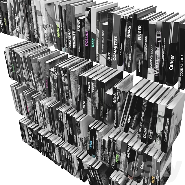 Books (150 pieces) 3-8-2-1 3ds Max - thumbnail 2