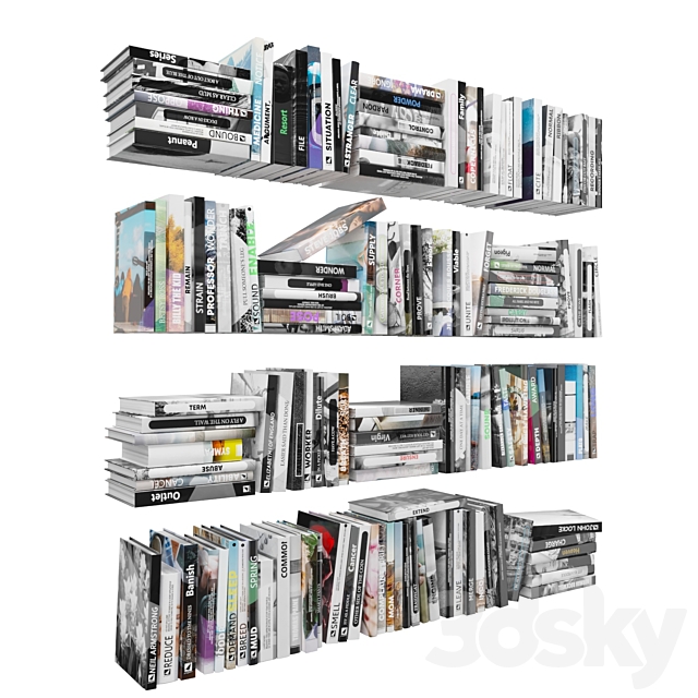 Books (150 pieces) 4-11-12-1 3ds Max - thumbnail 3