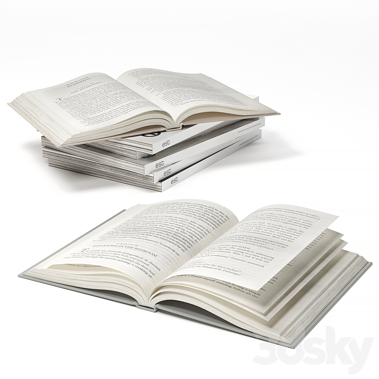 Books and magazines set 01 3DS Max Model - thumbnail 2