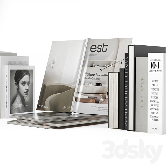 Books and magazines set 01 3DS Max Model - thumbnail 6