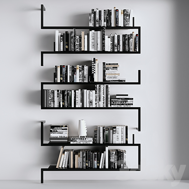 Books on the shelves 3ds Max - thumbnail 3