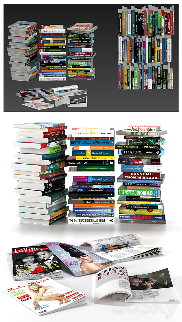 BOOKS VOL 3 3DS Max Model - thumbnail 2