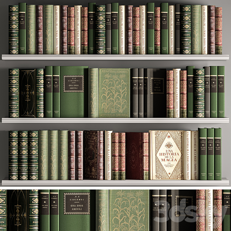 Books_collection_set_03 3DS Max - thumbnail 2