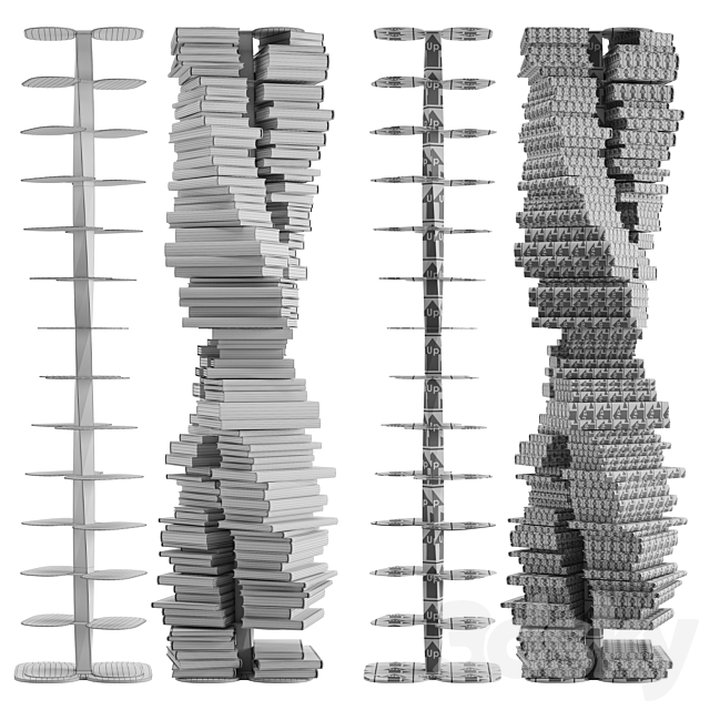 Cattelan Italia Dna Bookcases 3DSMax File - thumbnail 4