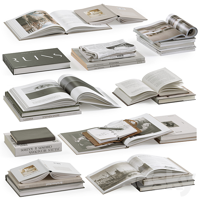 Coffee Table Books 3 3ds Max - thumbnail 1