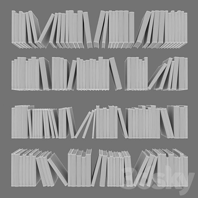 Collection of 151 pieces of modern books. 3ds Max - thumbnail 2