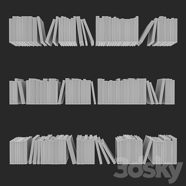 Collection of books 143 pieces. 3DSMax File - thumbnail 2