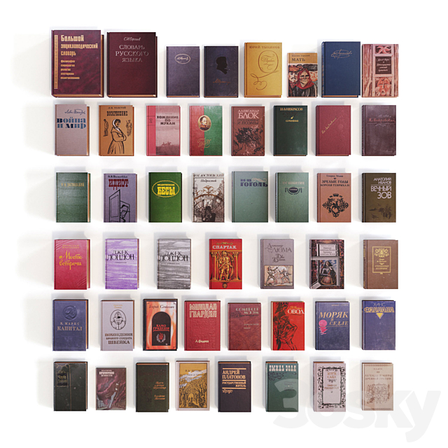 Collection of books 3DS Max Model - thumbnail 2