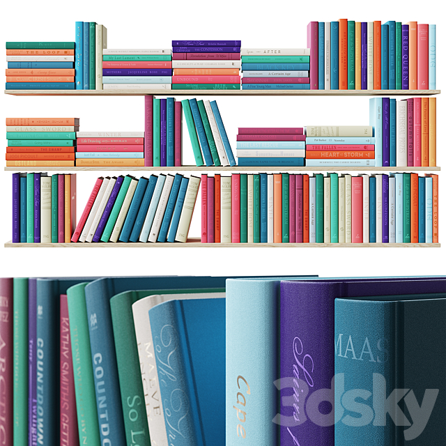 Colored books set 3DSMax File - thumbnail 1