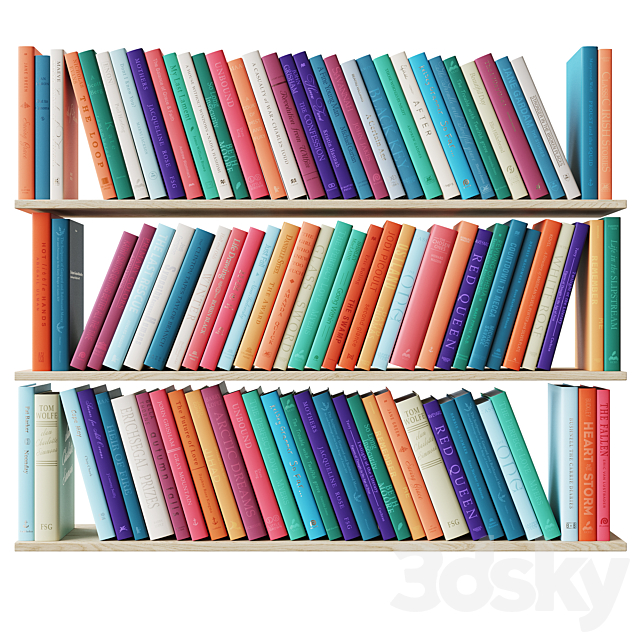 Colored books set 3DSMax File - thumbnail 3