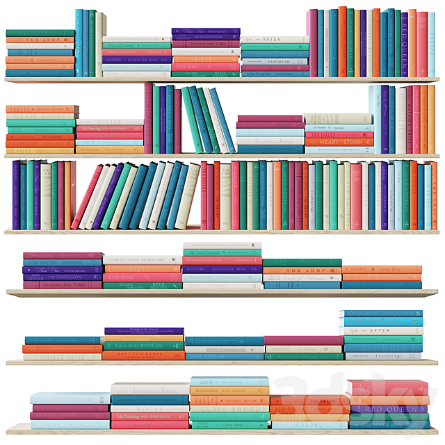 Colored books set 3DSMax File - thumbnail 4