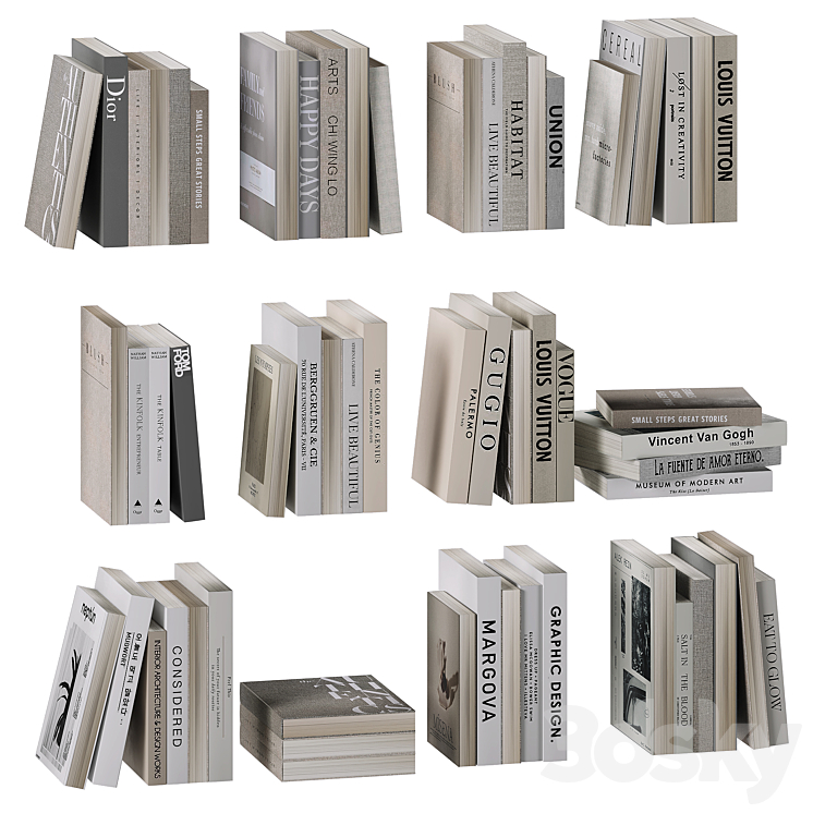 Decorative books 3DS Max Model - thumbnail 1