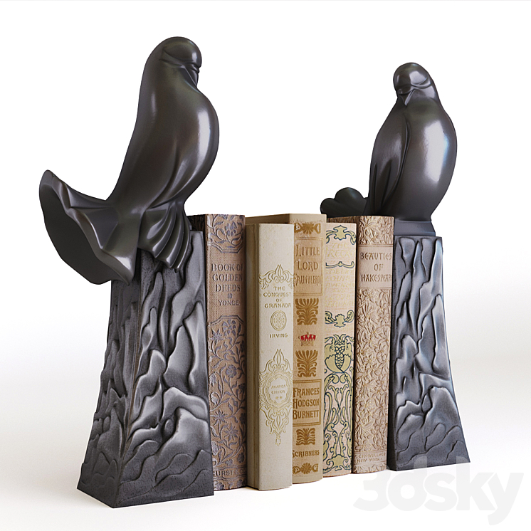 Eichholtz – Bookend dove set of 2 3DS Max - thumbnail 1