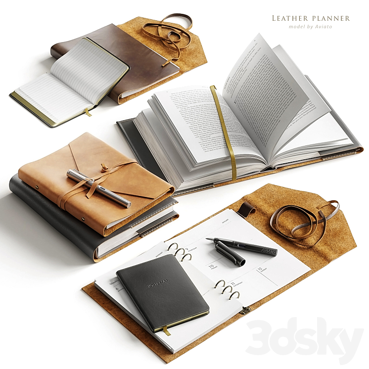 leather planner 3DS Max Model - thumbnail 1