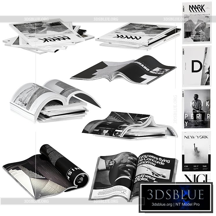 Magazines dark color 1 3DS Max - thumbnail 3