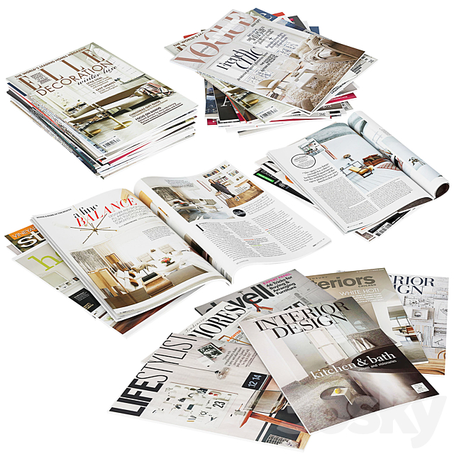 Magazines stacks 3DSMax File - thumbnail 1