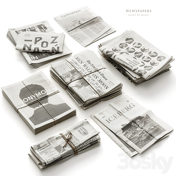 Newspapers 3DS Max Model - thumbnail 3