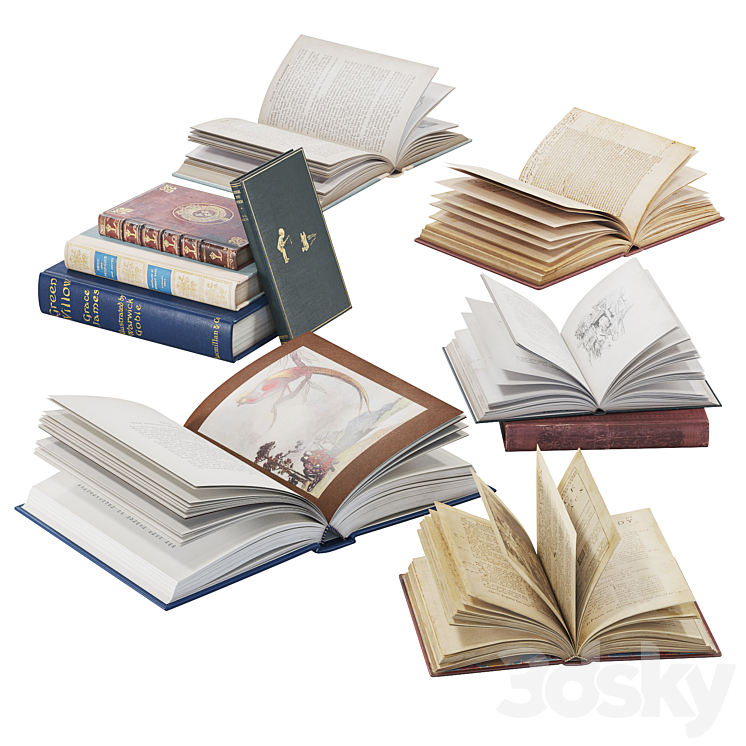 Open Books Collection set 5 3DS Max Model - thumbnail 1