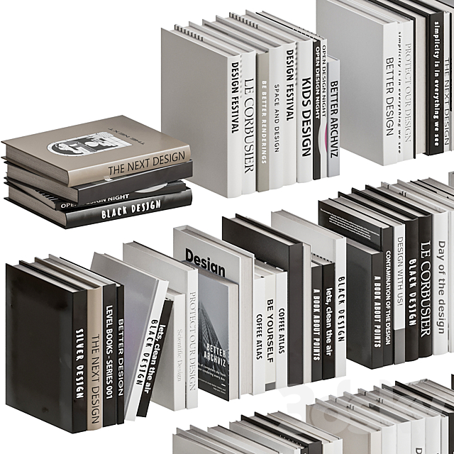 Set of Books 01 3DSMax File - thumbnail 4