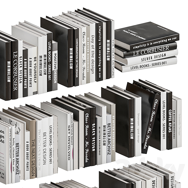 Set of Books 01 3DSMax File - thumbnail 6